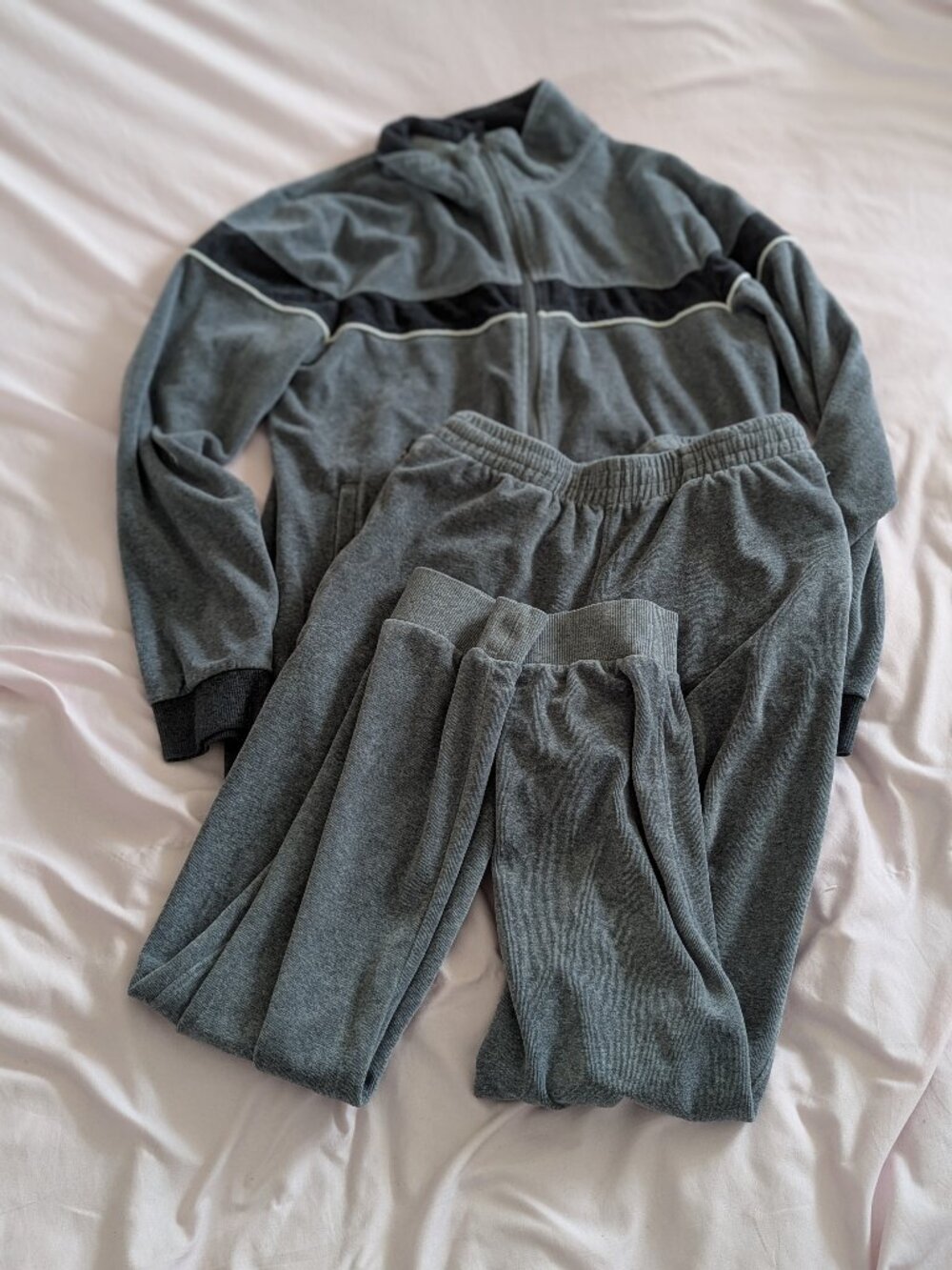 Prince Gray Striped Tracksuit Set Size S